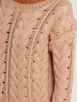 Thumbnail for your product : Ryan Roche - Cable-knit Cashmere Sweater - Pink