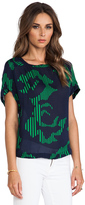 Thumbnail for your product : Halston Printed Boxy Top