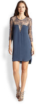 Thumbnail for your product : Mason by Michelle Mason Sheer Lace-Paneled Silk Dress