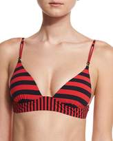Thumbnail for your product : Stella McCartney Striped Triangle Swim Top, Flame/Navy