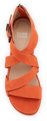 Eileen Fisher Boost Leather Platform Sandals