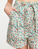 Thumbnail for your product : People Tree x V&A cotton a-line shorts in archive floral (part of a set)