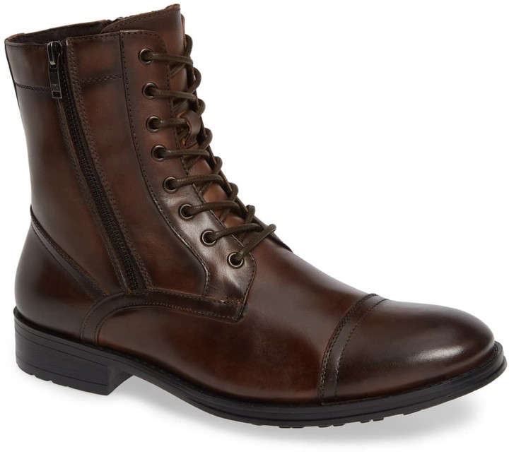 hugh cap toe lace up boot