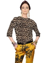 Thumbnail for your product : Etro Leopard Printed Silk Crepe De Chine Top