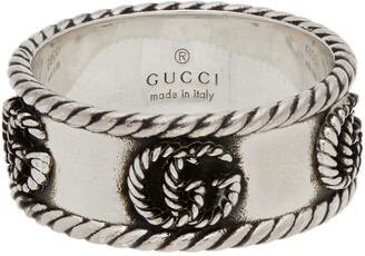 gucci silver double g ring