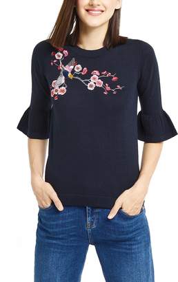 Oasis Kimono Embroidered Knit