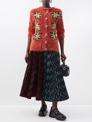 Chopova Lowena Flore Floral-intarsia Knitted Cardigan - Brown  