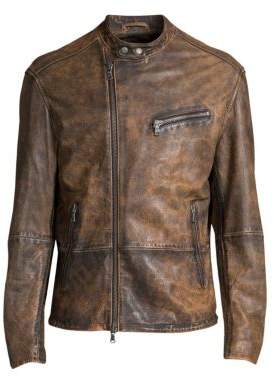 John Varvatos Distressed Leather Moto Jacket