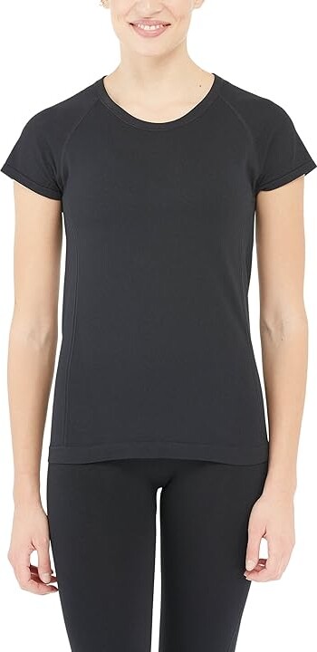 Spanx Lamn Active Seamless Short Sleeve Tee (Very Black) Women's Clothing -  ShopStyle Tops