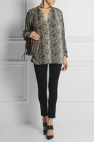 Thumbnail for your product : Lanvin Snake-print washed-silk blouse
