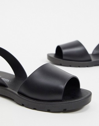 ASOS DESIGN Finale jelly flat sandals in black