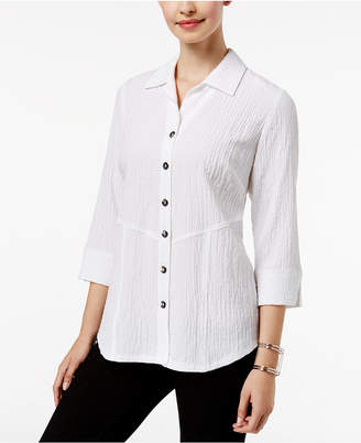 JM Collection Textured Back-Button Shirt, Created for Macy's