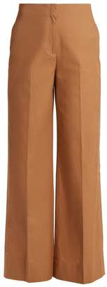 Elizabeth and James Maslin high-rise wide-leg cotton trousers