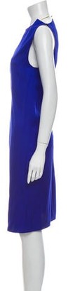 Celine V-Neck Midi Length Dress Blue