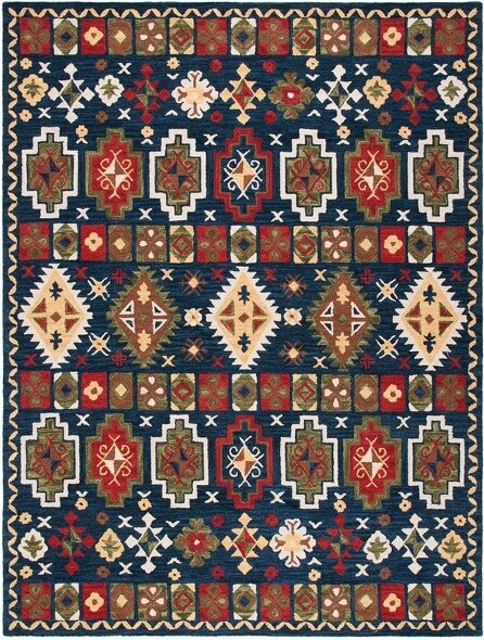 Safavieh HeritageHG353HandTuftedAreaRug-Navy/Red-6'x9'