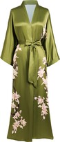 Thumbnail for your product : BABEYOND Kimono Dressing Gown Floral Printed Kimono Robe Long Satin Kimono Dress Cover Up for Women Wedding Pyjamas Party 135cm/53inches (Black)