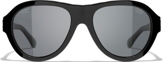 Chanel Pilot Sunglasses CH5467B 55 Grey & Black Polarised Sunglasses