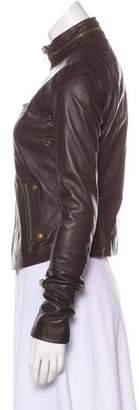 Veda Leather Zip-Up Jacket