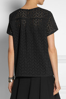 Thumbnail for your product : Sea Mesh-trimmed eyelet-cotton top
