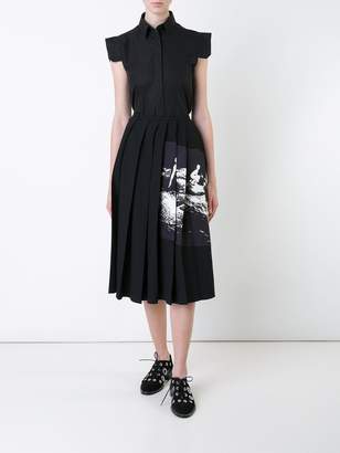 Victoria Beckham asymmetric pleat patch skirt