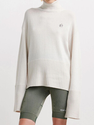 Off-White High Neck Sweater With Logo - ShopStyle Knitwear