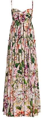 Dolce & Gabbana Poplin Floral-Print Maxi Dress