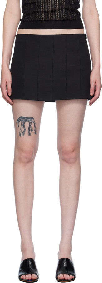 KHAITE Black 'The Meelar' Miniskirt