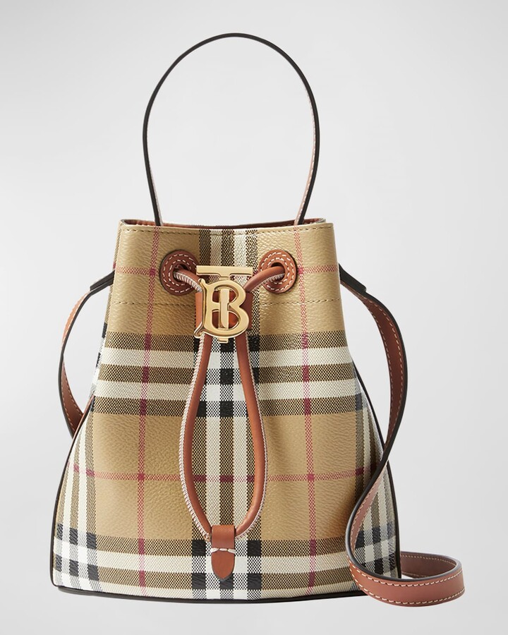 Mini TB Bucket Bag in Natural/malt Brown - Women