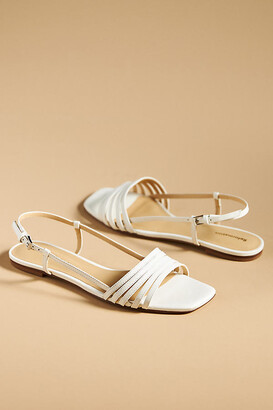 Reformation Millie Lattice Flat Sandals White - ShopStyle