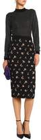 Thumbnail for your product : Roland Mouret Norley Crepe-paneled Embroidered Matelasse Pencil Skirt