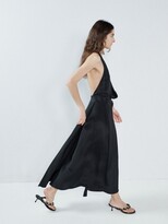 Thumbnail for your product : Raey Halterneck Draped-front Wraparound Silk Dress