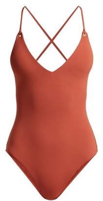Melissa Odabash Catalina Lace-back Swimsuit - Dark Orange