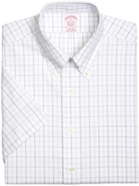 Thumbnail for your product : Brooks Brothers Supima® Cotton Non-Iron Traditional Fit Dotted Tattersall Short-Sleeve Pinpoint Dress Shirt