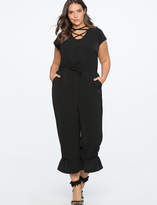 Thumbnail for your product : ELOQUII Ruffle Hem Jumpsuit