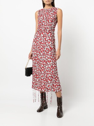 Jason Wu Floral-Print Drape Strap Dress