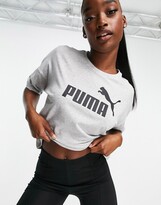 Thumbnail for your product : Puma Essentials logo cropped t-shirt in grey