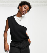 Thumbnail for your product : NATIVE YOUTH oversized sleeveless sweater vest in abstract spot knit co-ord