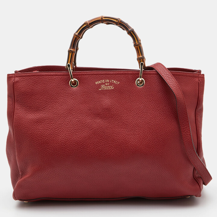 Gucci Vintage Nylon Bamboo Bag - Brown Handle Bags, Handbags