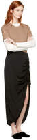 Thumbnail for your product : Raquel Allegra Black Gathered Slit Skirt