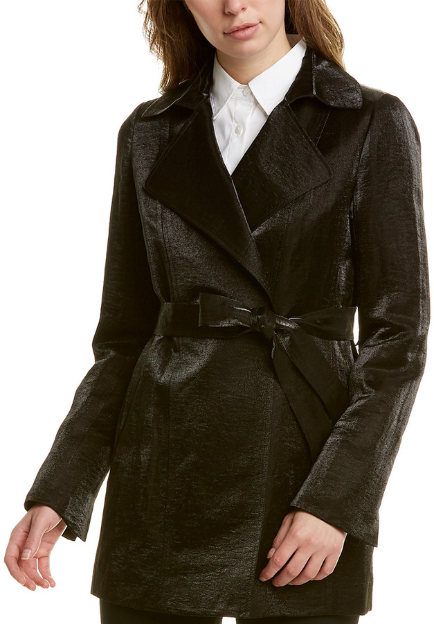 Black suede trench coat womens Clearance