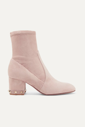 blush suede booties