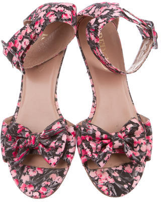 RED Valentino Floral Wedge Sandals