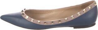 Valentino Rockstud Accents Leather Flats