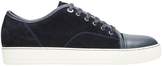 Thumbnail for your product : Lanvin Toe Cap Blue Suede Sneakers