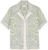 Thumbnail for your product : Sandro Border Print Short Sleeve Button-Up Shirt