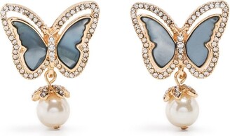 Marchesa Notte Bridal Butterfly-Motif Pearl Earrings