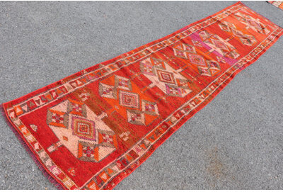Bungalow Rose Authentic Turkish Red Runner Rug Handwoven From Wool Ideal For Hallway Decor