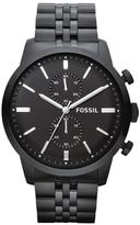 Thumbnail for your product : Fossil Mens Townsman Black Face 3 Hand Chronograph Black-Tone Plated Stainless Steel Watch