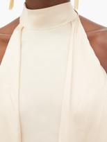 Thumbnail for your product : Petar Petrov Carmo Draped Silk Blouse - Nude