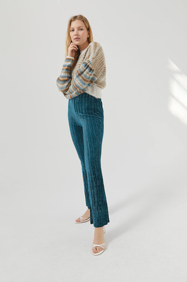 teal velvet pants